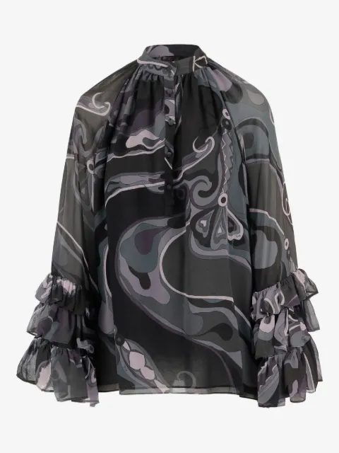 PUCCI Orchidee print silk blouse
