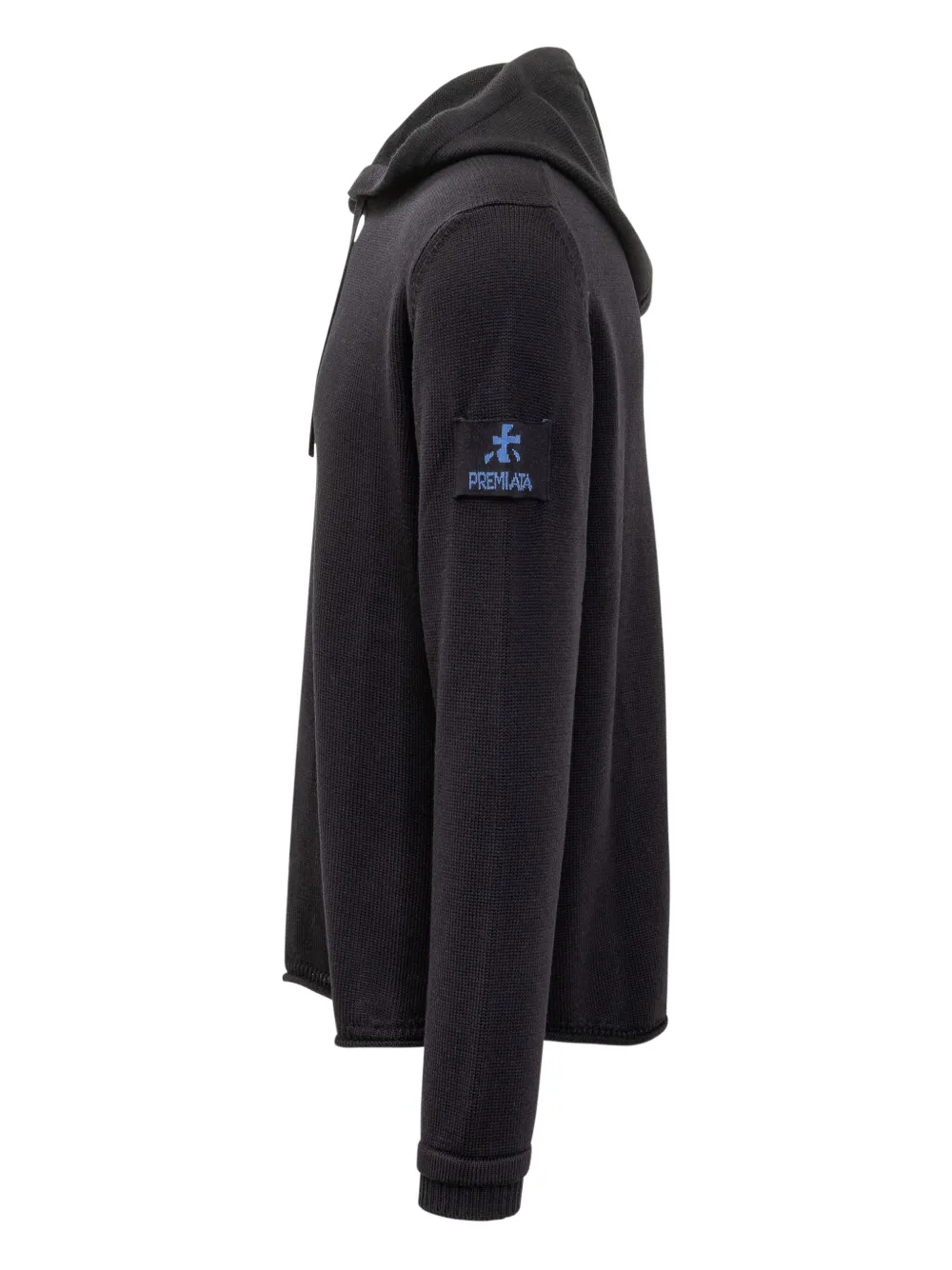 Premiata Wollen hoodie met patchdetail Blauw