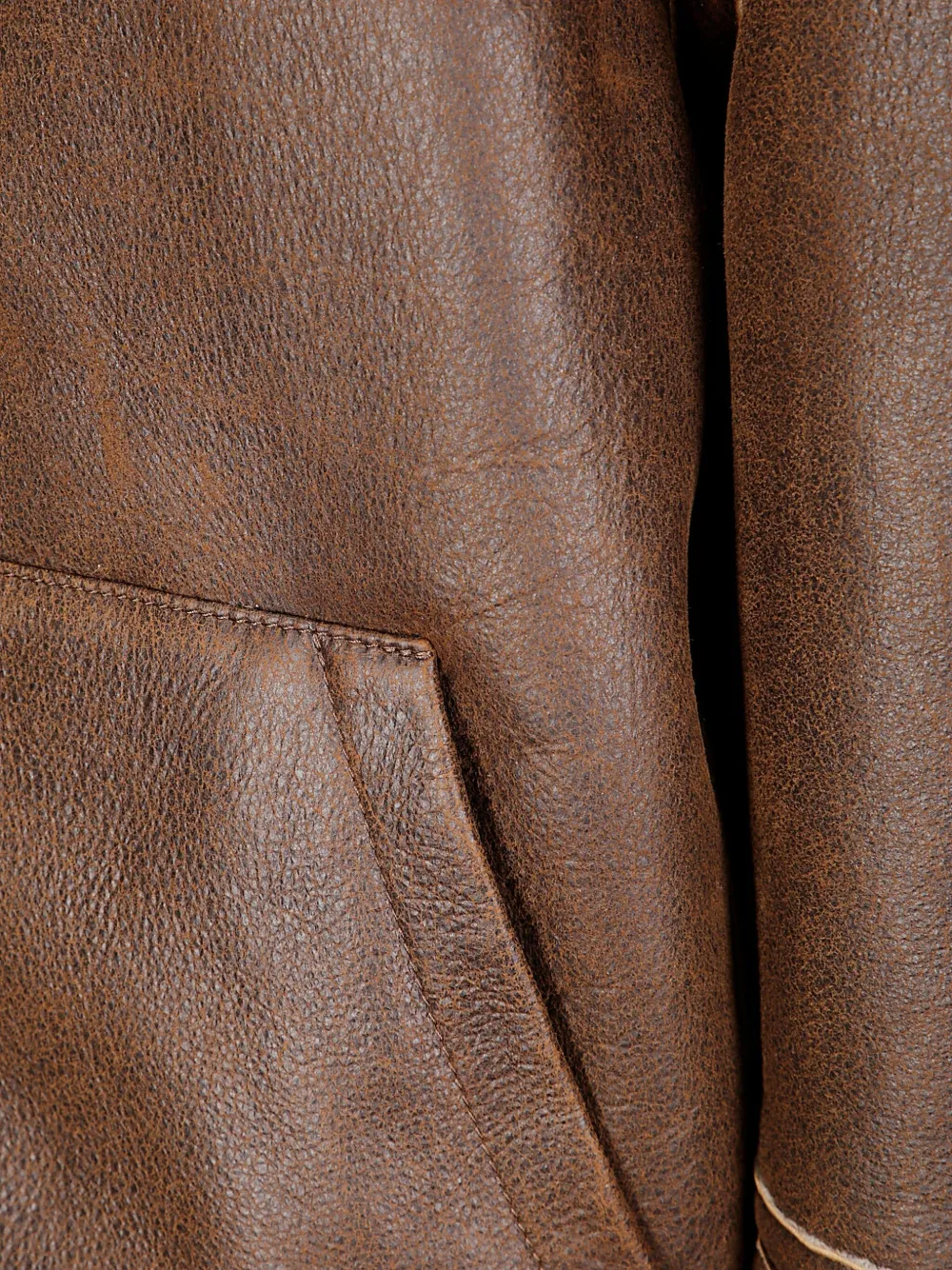 Salvatore Santoro Sheepskin Leather Jacket With Contrasting Shearling Interior And High Collar In Brown