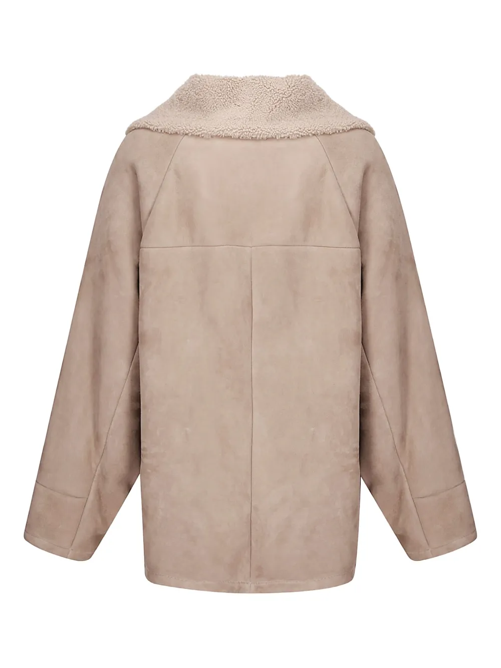 Salvatore Santoro Brown Leather Bomber Jacket With Plush Sheepskin Lining In Neutral