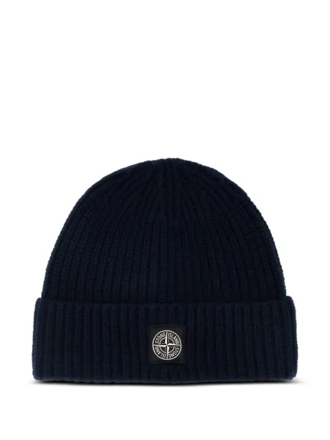Stone Island ribbed wool beanie