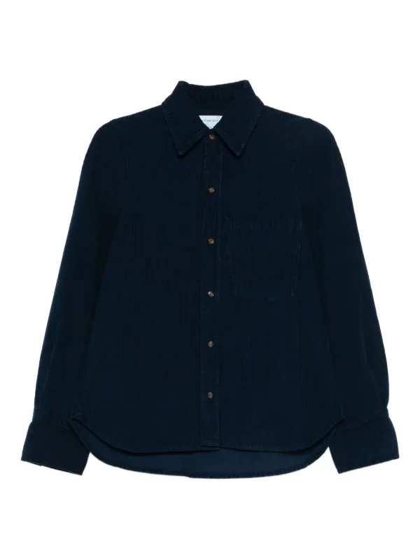 Victoria Beckham Pocket Buttoned Top in Blue