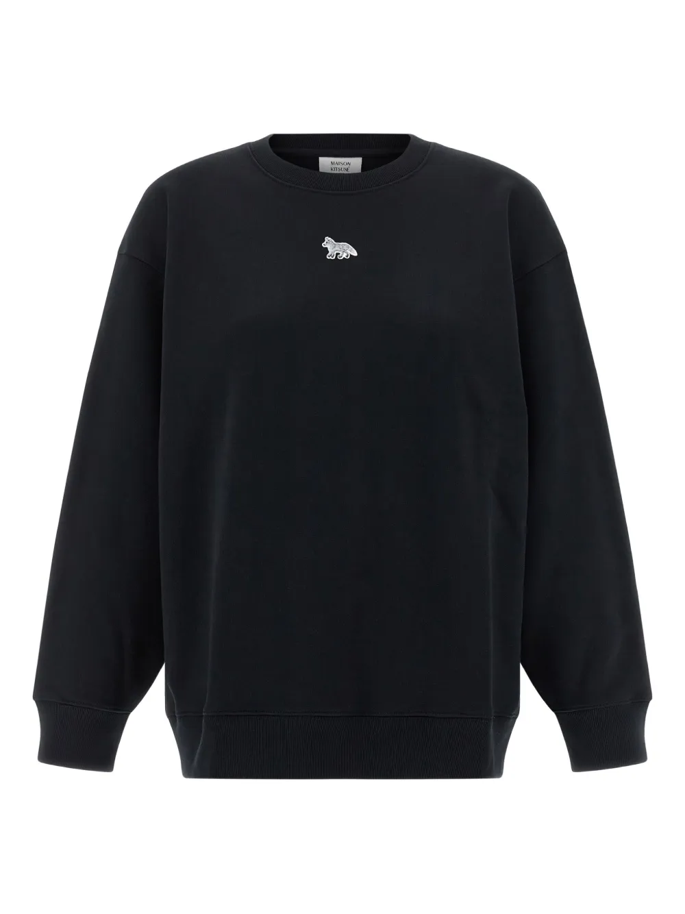 Maison Kitsuné Baby Fox-patch Crew-neck Sweatshirt In Black