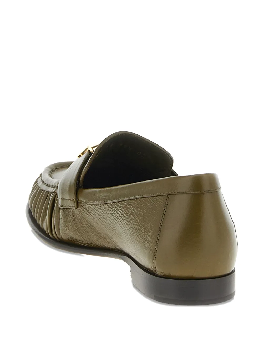 Fendi Textured Leather Loafers Featuring Fringe Detail In Green