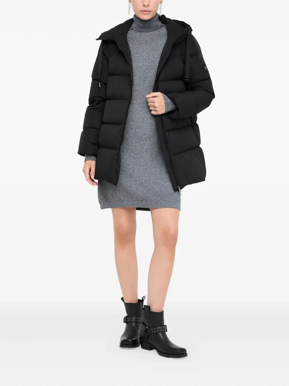 Liu •jo Quilted Hooded Down Jacket In Black