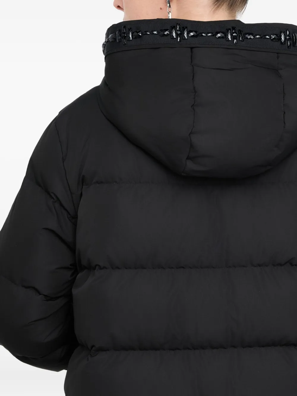 Liu •jo Quilted Hooded Down Jacket In Black