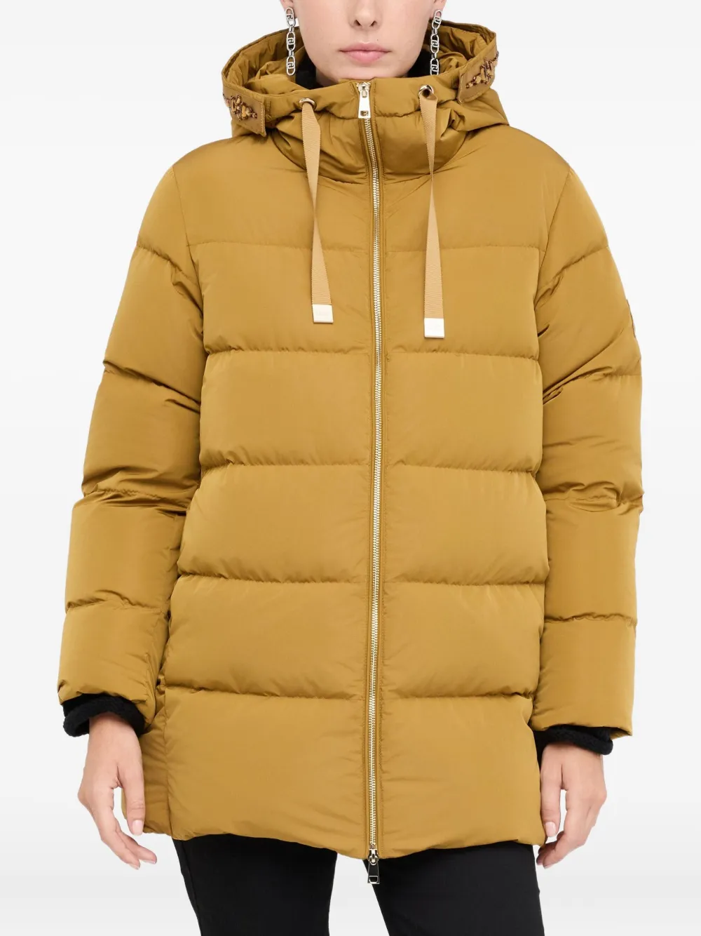 Liu •jo Quilted Bejewelled Embroidery Jacket In Yellow