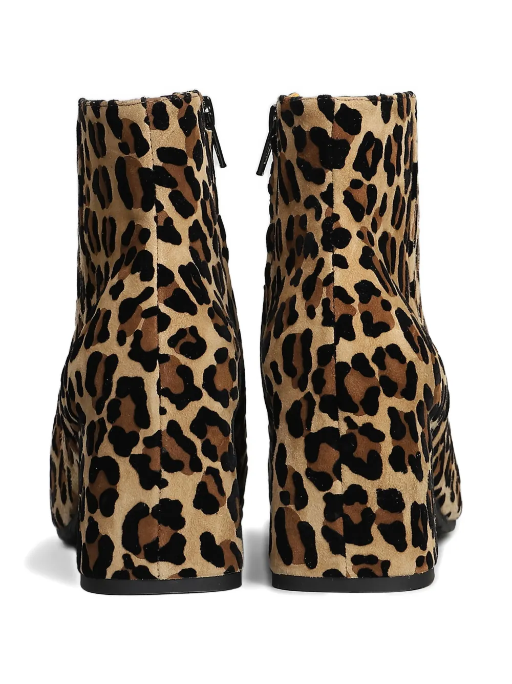 Mara Bini Side-zip Animal-print Ankle Boots In Brown