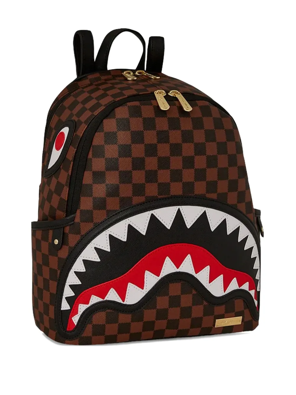 Sprayground Shark-tooth Check-print Backpack In Brown