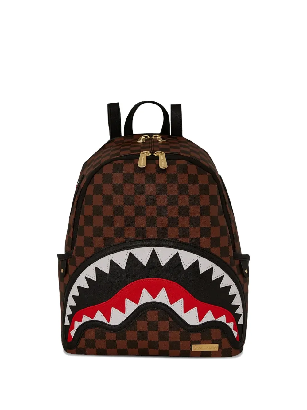 Sprayground shark-tooth check-print backpack - ブラウン Sprayground shark-tooth check-print backpack - ブラウン