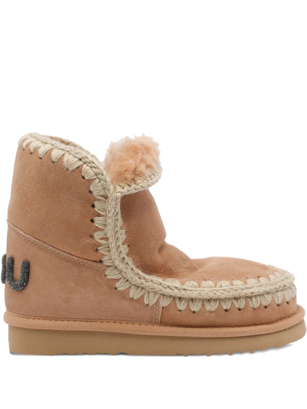 Mou Eskimo 18 suede appliqué boots - ニュートラル Mou Eskimo 18 suede appliqué boots - ニュートラル