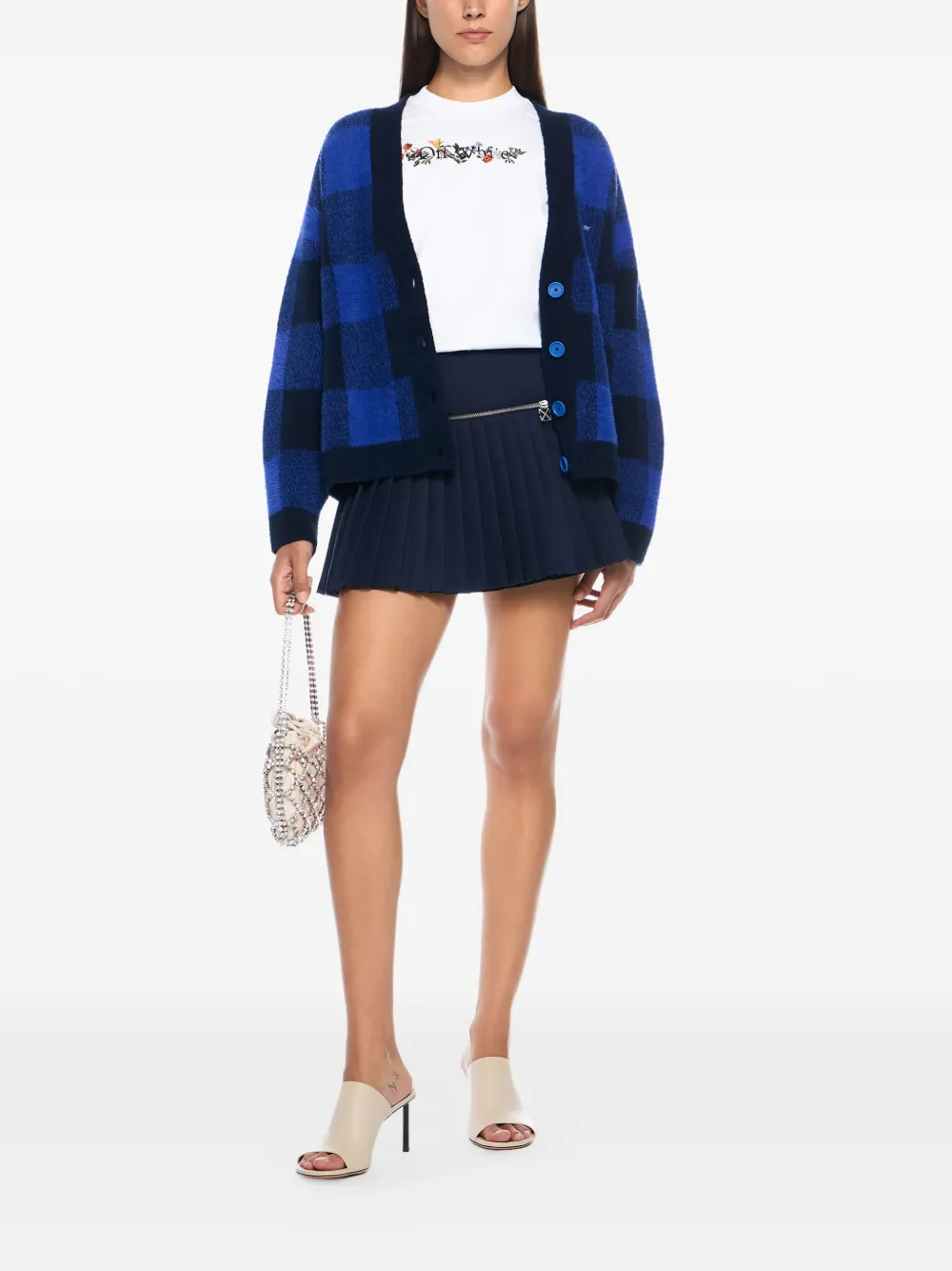 Off-White zip pleated skirt - Blauw