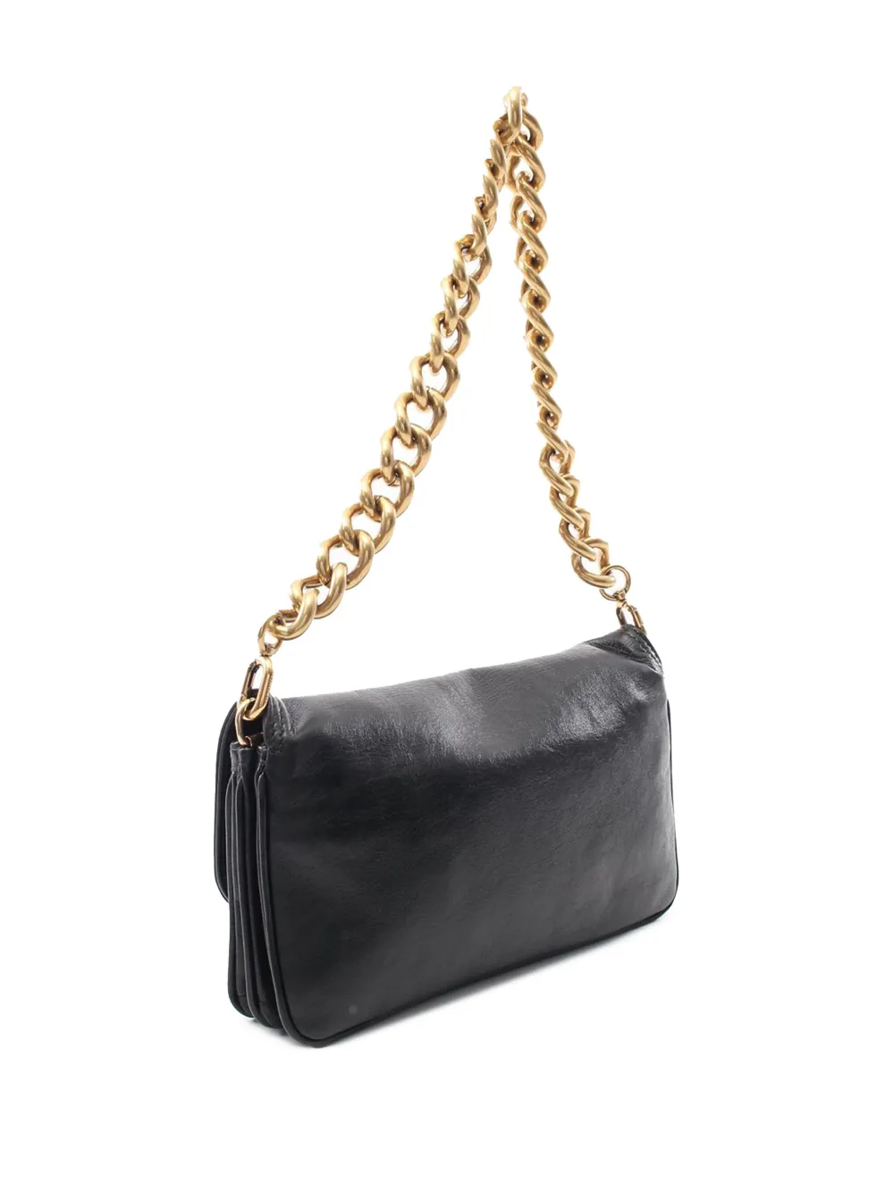 Pre-owned Balenciaga 2000-2025 Small Leather Bb Soft Flap Satchel In Black