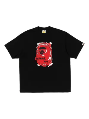 A BATHING APE  BapeTシャツ 黒 赤ファイア M A BATHING APE（アベイシングエイプ） tシャツ BAPE X FAZE CLAN