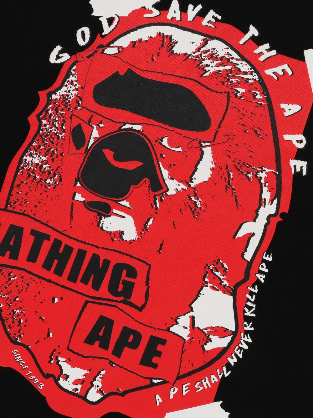A BATHING APE Graffiti Ape Head T-shirt - Zwart