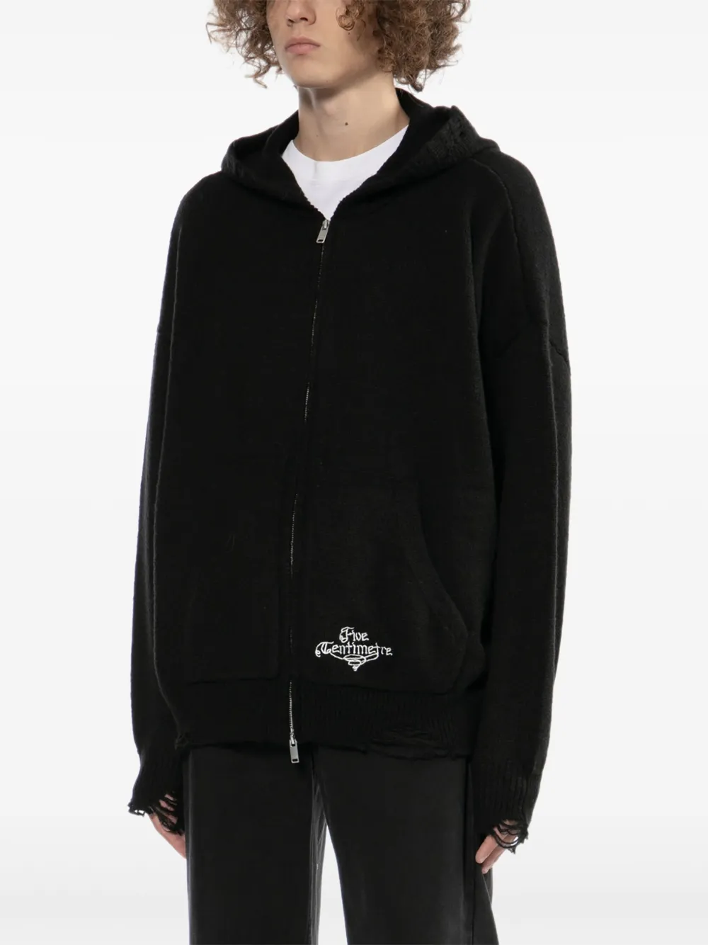 FIVE CM Vest met geborduurd logo Zwart