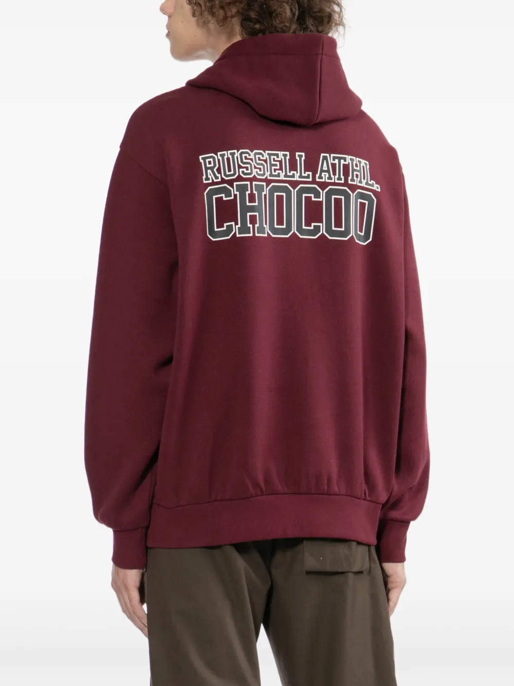 CHOCOOLATE x Russell Athletic hoodie met geborduurde beer Rood