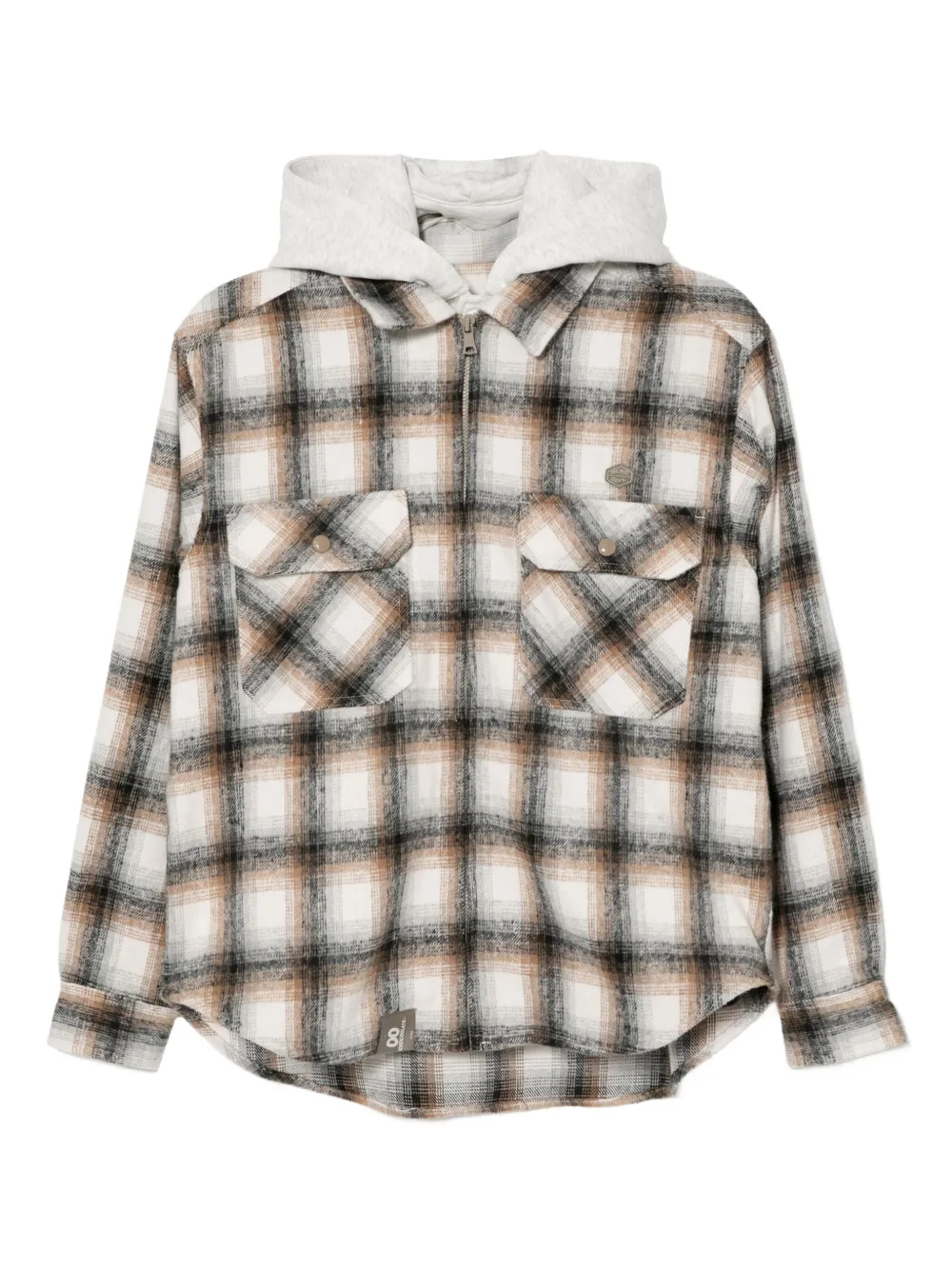 CHOCOOLATE logo-embroidered checked jacket | Neutrals | Image 1