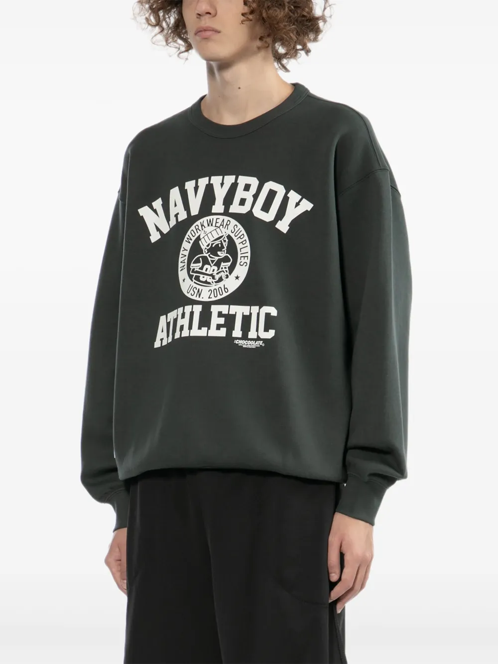 CHOCOOLATE Sweater met print Groen