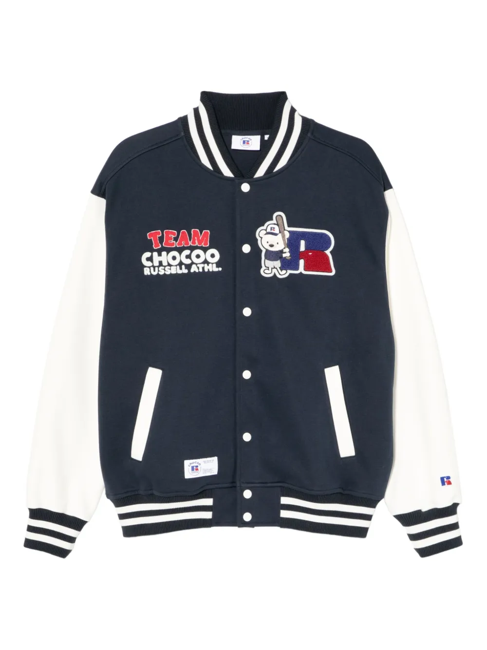 CHOCOOLATE chamarra Athletic con oso bordado en colaboración con Russell | azul | Image 1