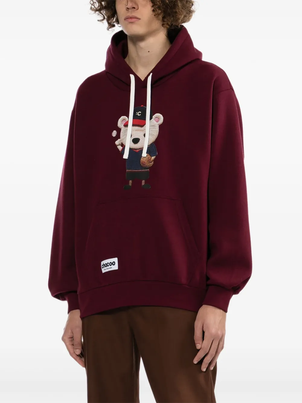 CHOCOOLATE Hoodie met berenprint Rood