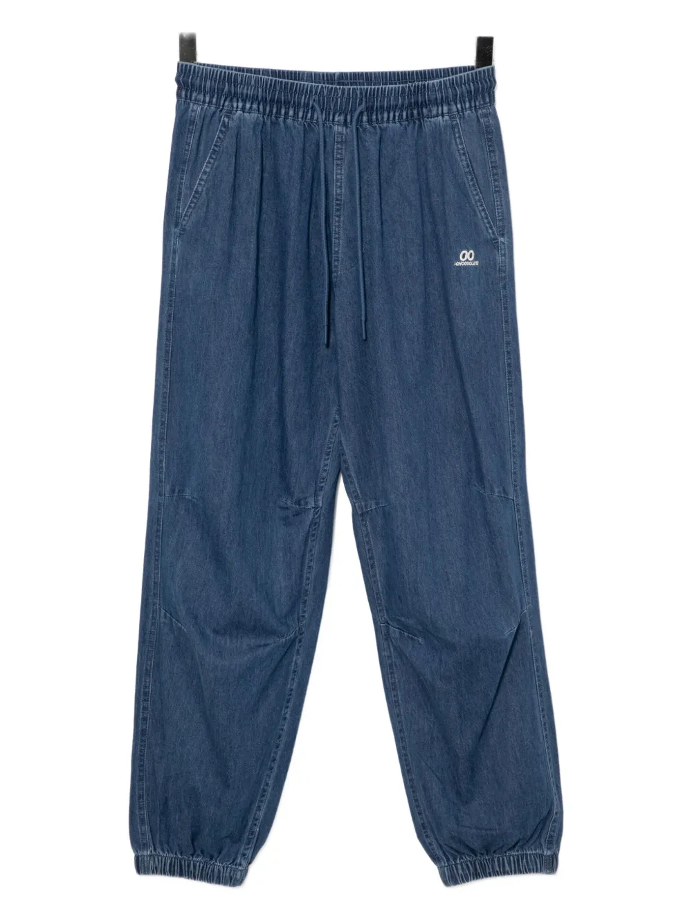 CHOCOOLATE Jeans met geborduurd logo Zwart