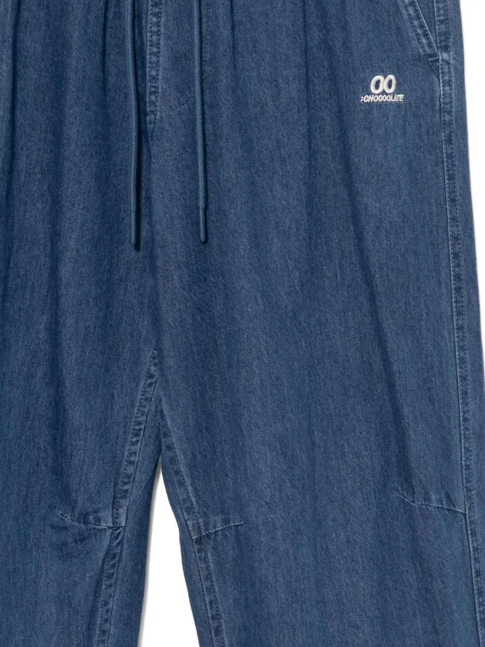 CHOCOOLATE Jeans met geborduurd logo Zwart
