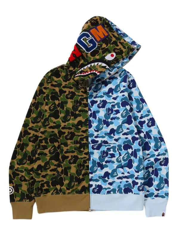 A BATHING APE® Abc Camo Separate Shark full-zip Hoodie | Green