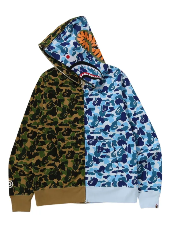 A BATHING APE® Abc Camo Separate Shark full-zip Hoodie | Green