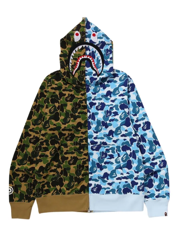 A BATHING APE® Abc Camo Separate Shark ジップパーカー | グリーン
