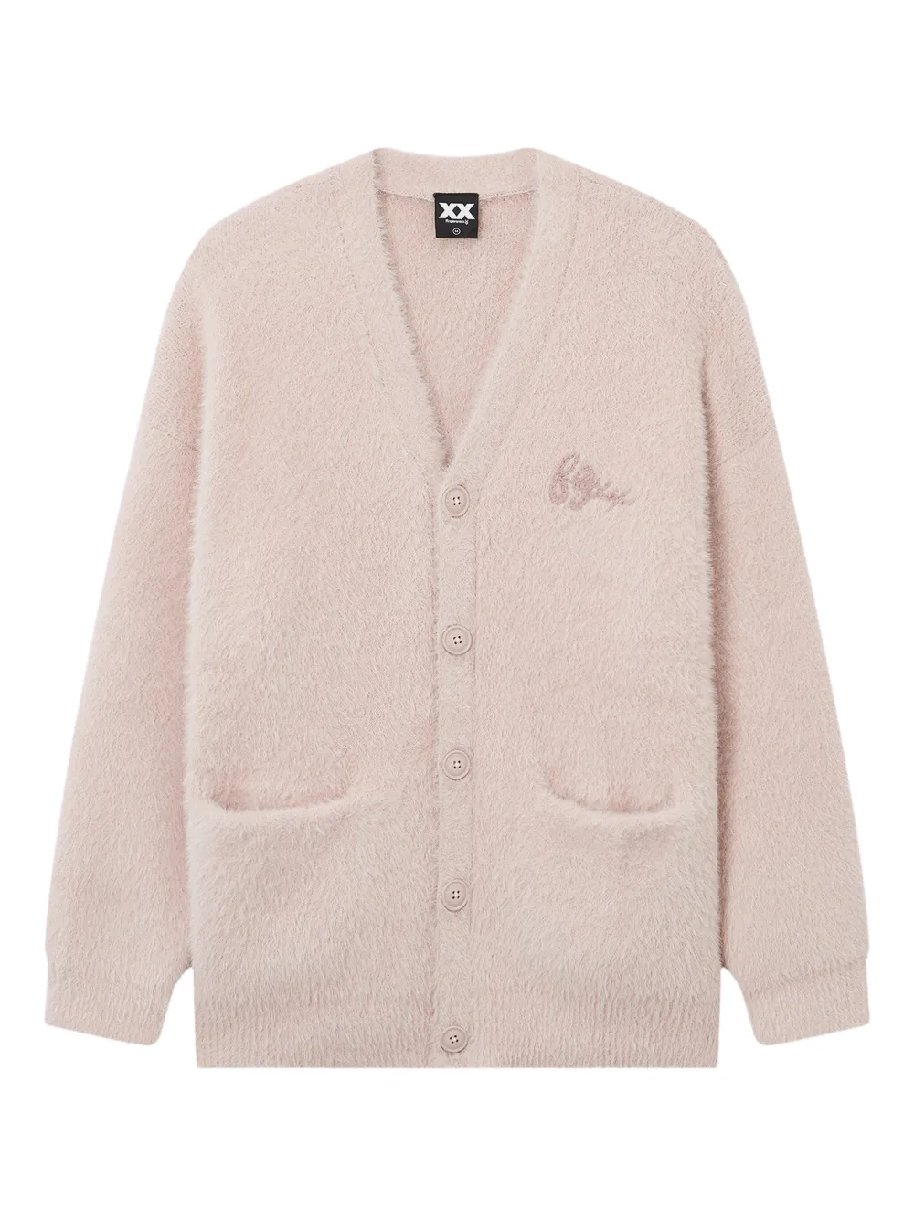 FINGERCROXX logo-embroidery cardigan | Pink | Image 1