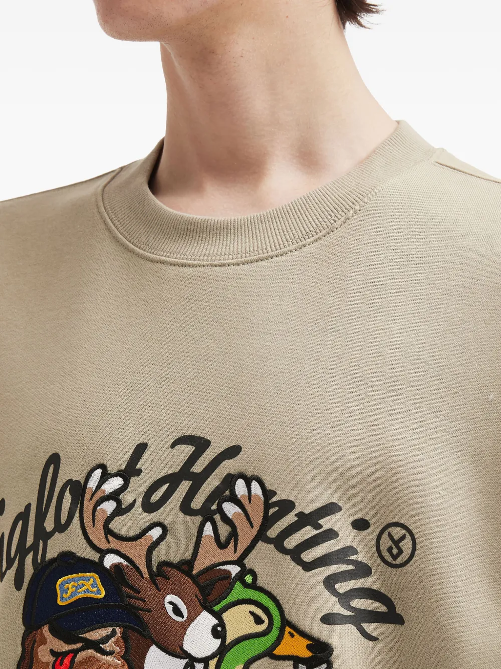 Fingercroxx Graphic Crew-neck Sweatshirt In Nude