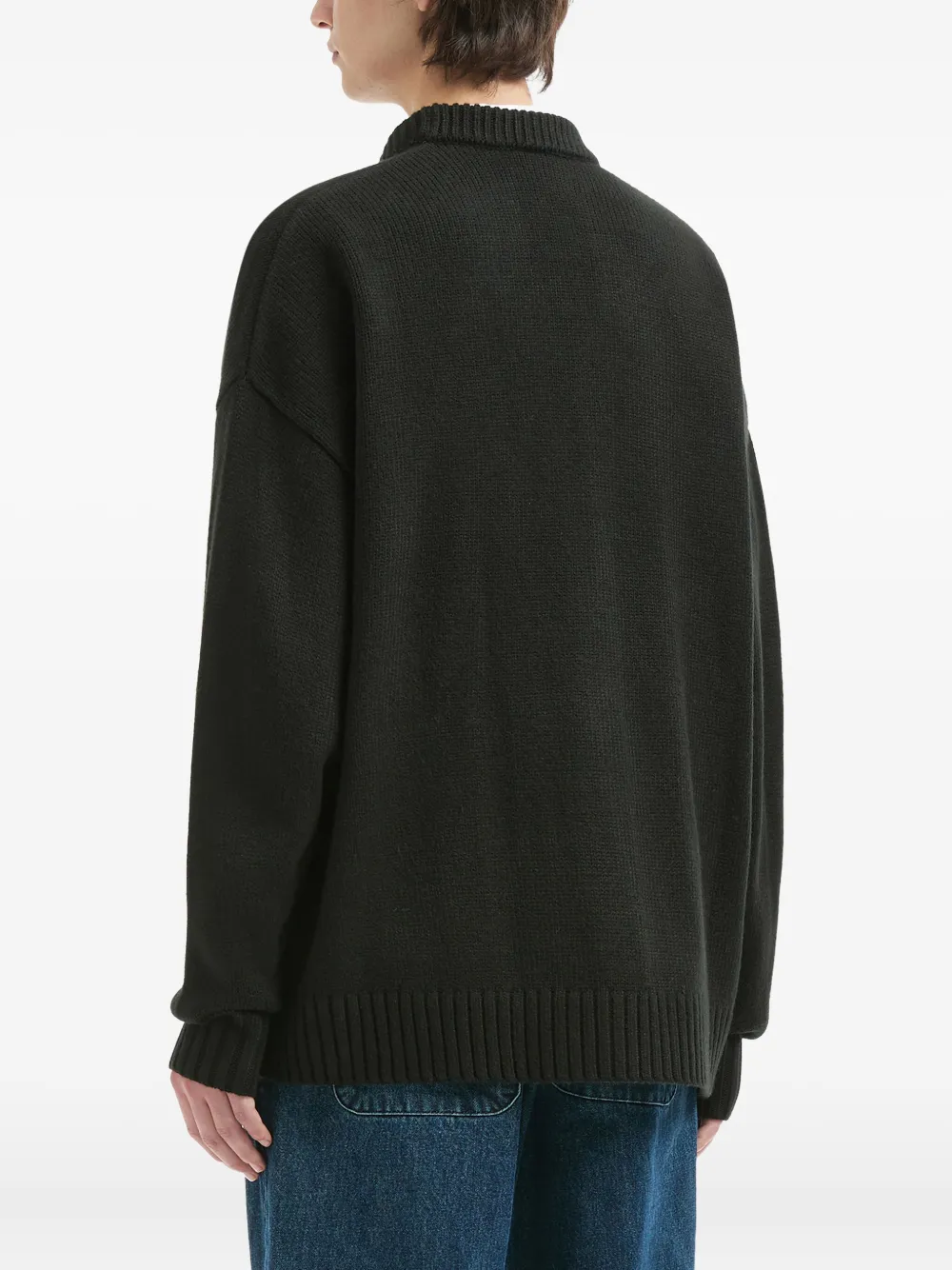 Fingercroxx Appliqué Button Cardigan In Black