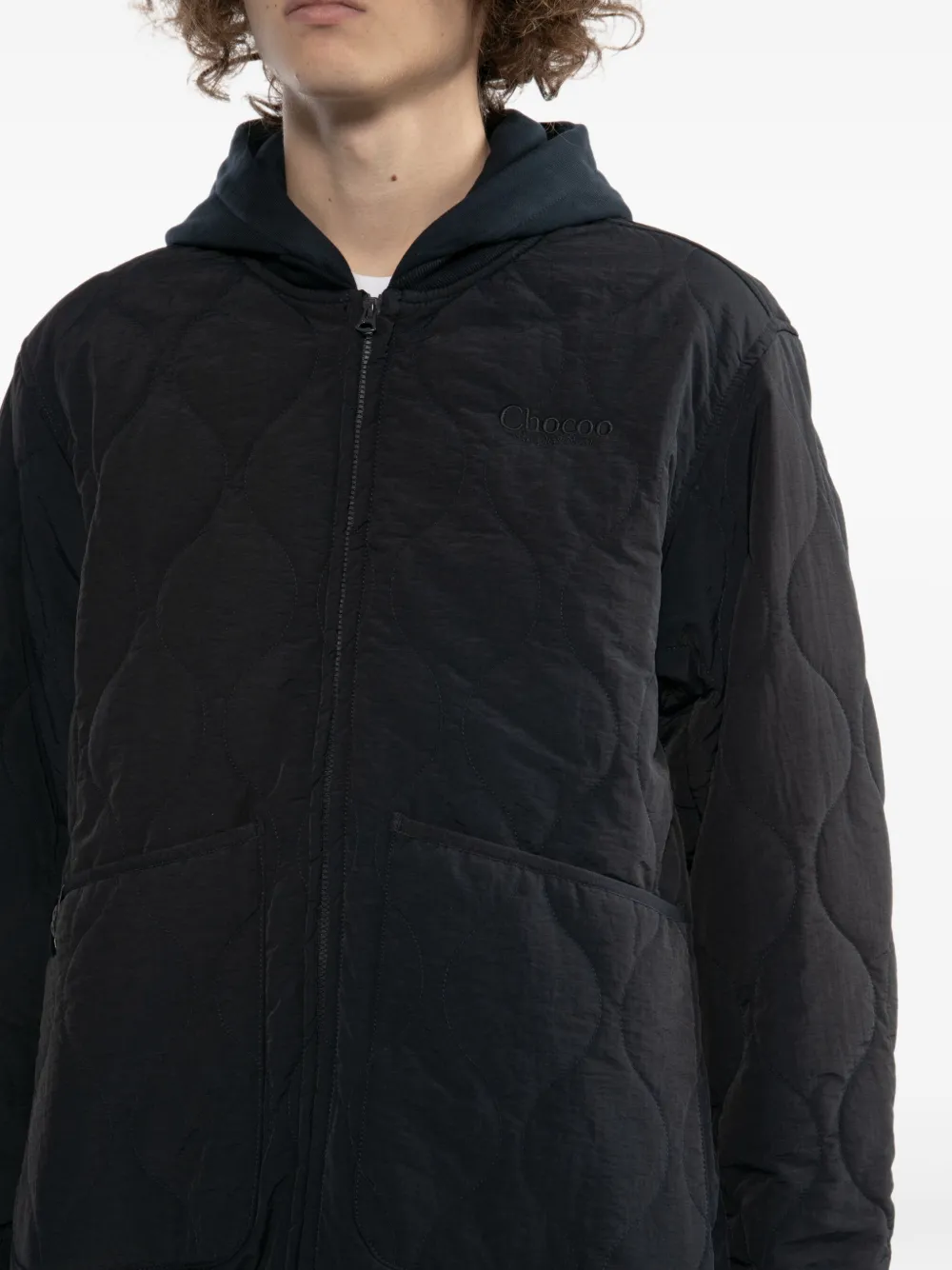 CHOCOOLATE Gewatteerd jack met geborduurd logo Blauw