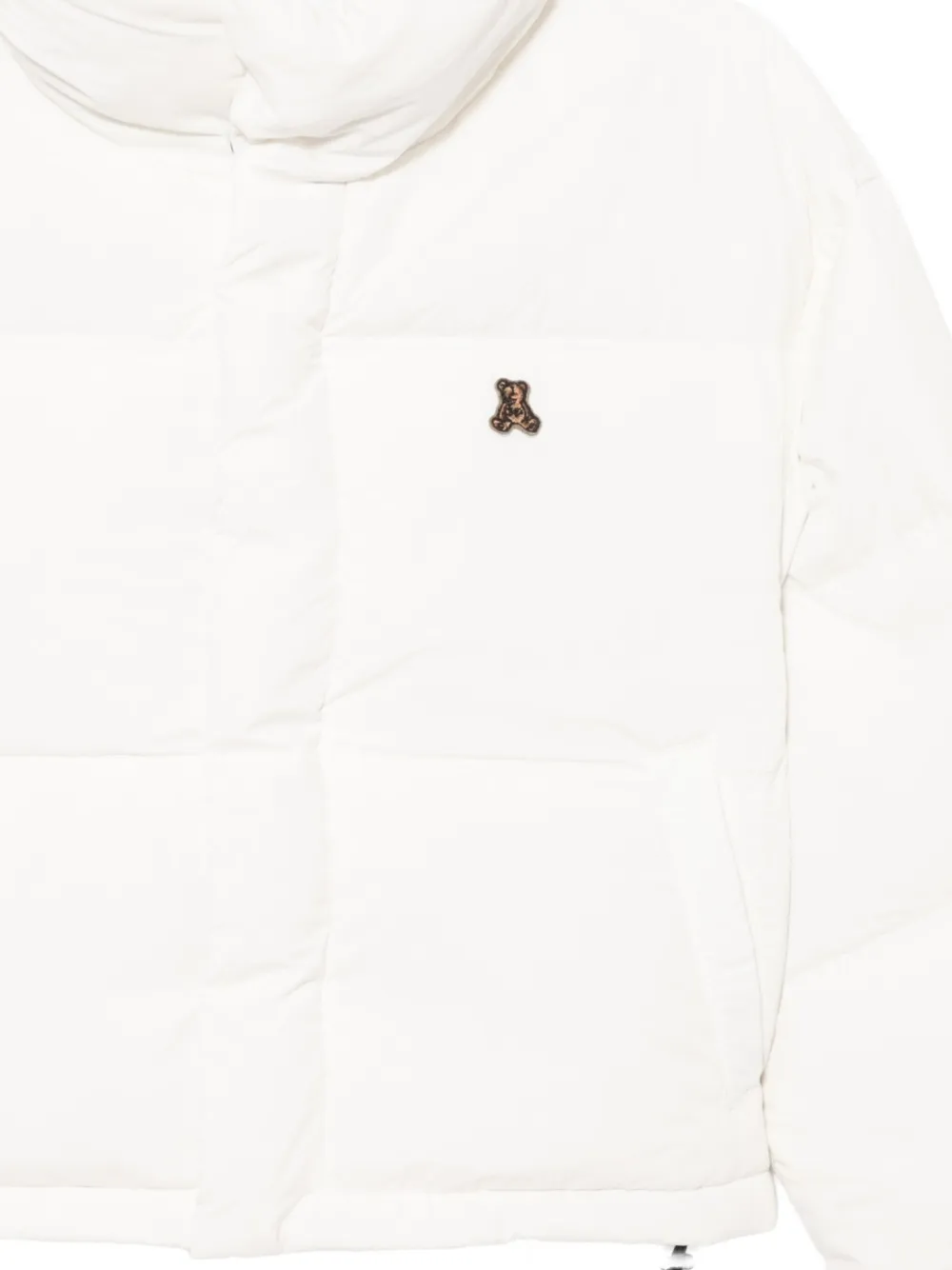 Izzue Bear-embroidered Puffer Jacket In White