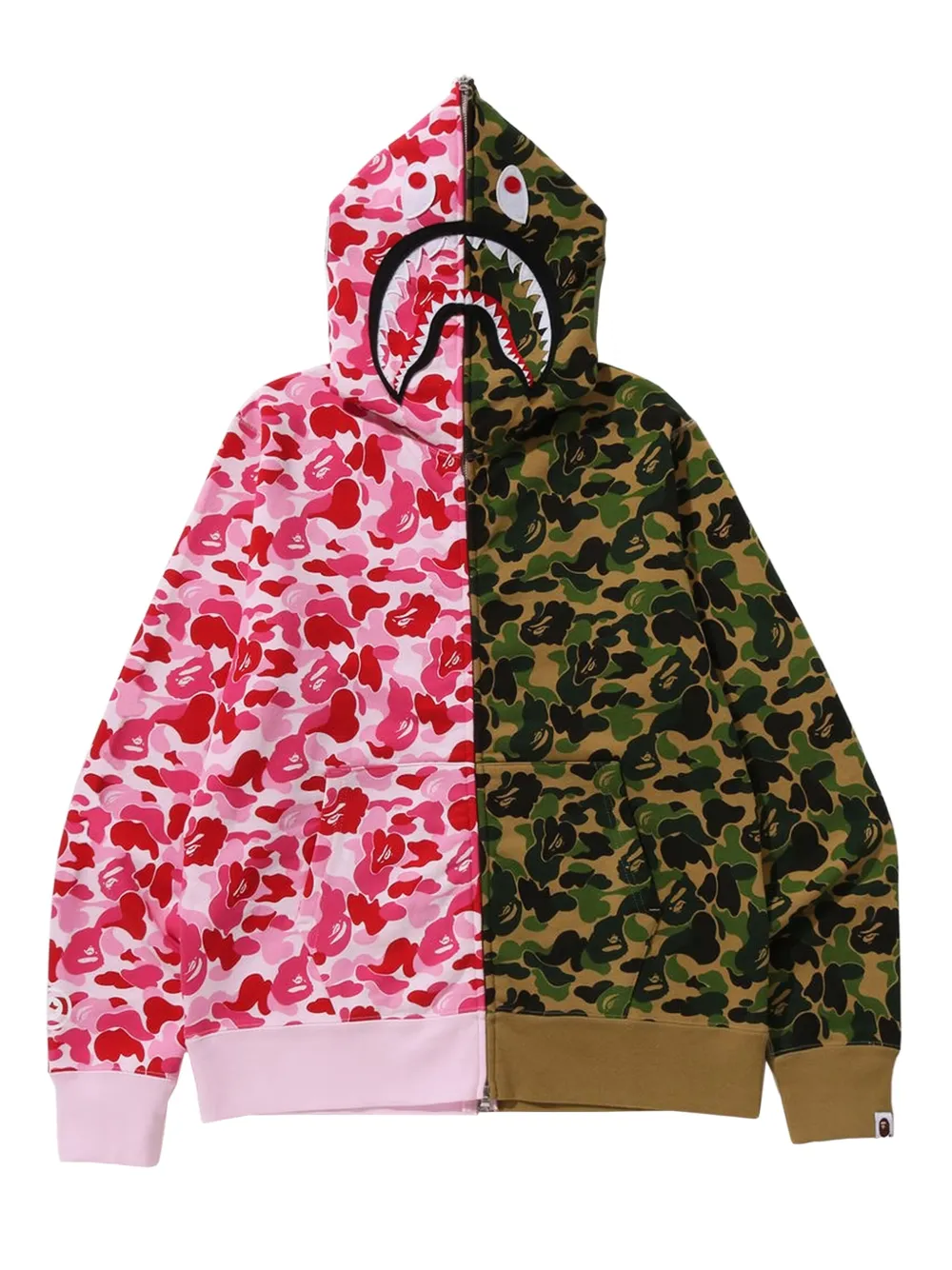 A BATHING APE® hoodie Abc Camo Separate Shark con cierre | rosado | Image 1