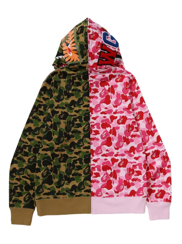 A BATHING APE® Abc Camo Separate Shark full-zip Hoodie | Pink