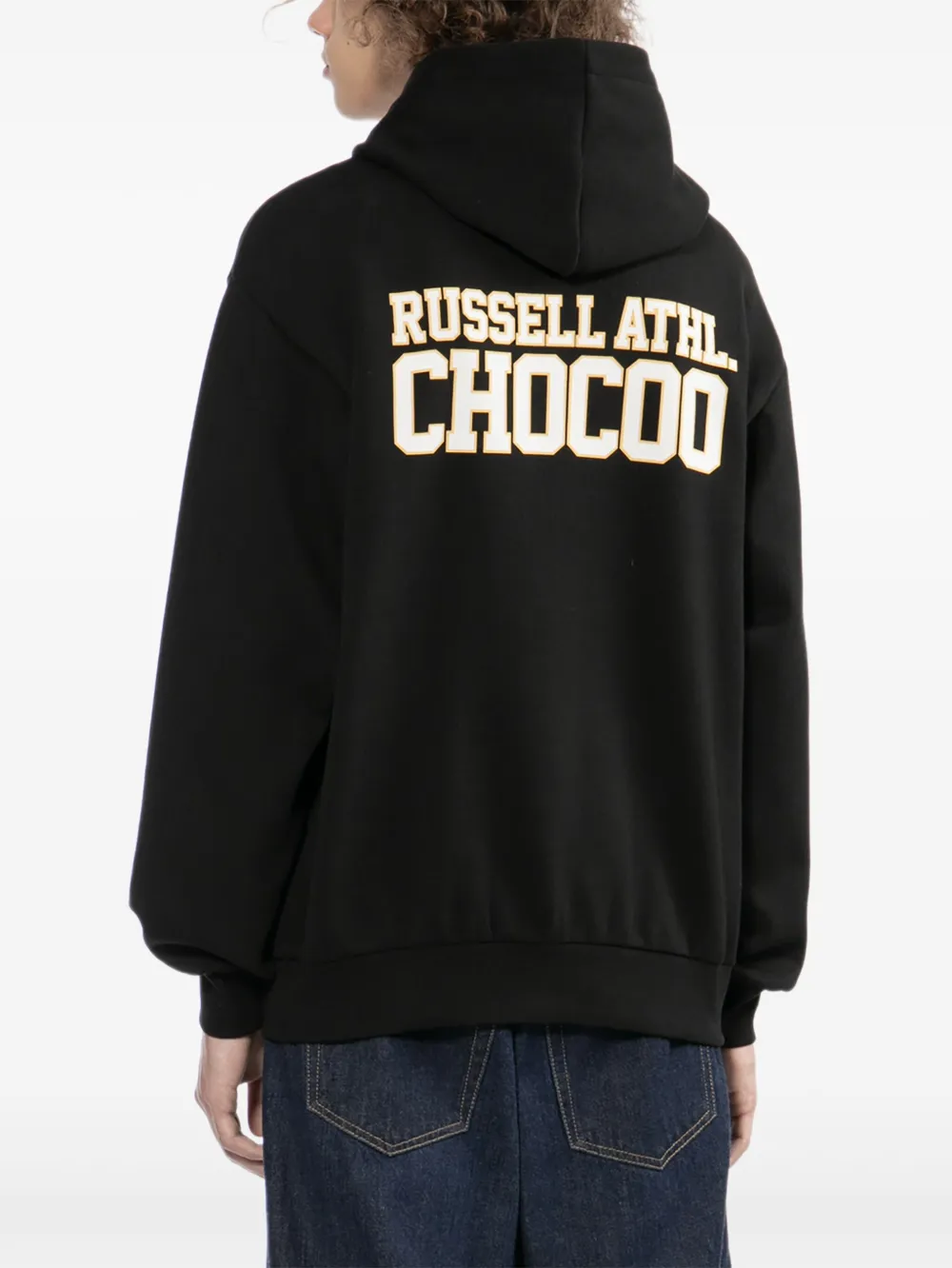 CHOCOOLATE x Russell Athletic hoodie met geborduurde beer Zwart