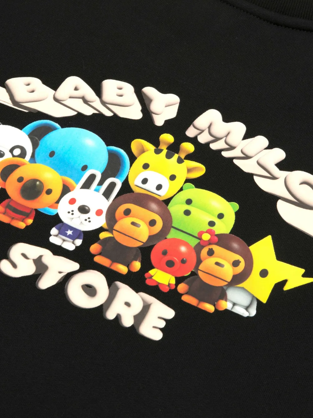*baby Milo® Store By *a Bathing Ape® Crew-neck Graphic-print Sweatshirt In Black