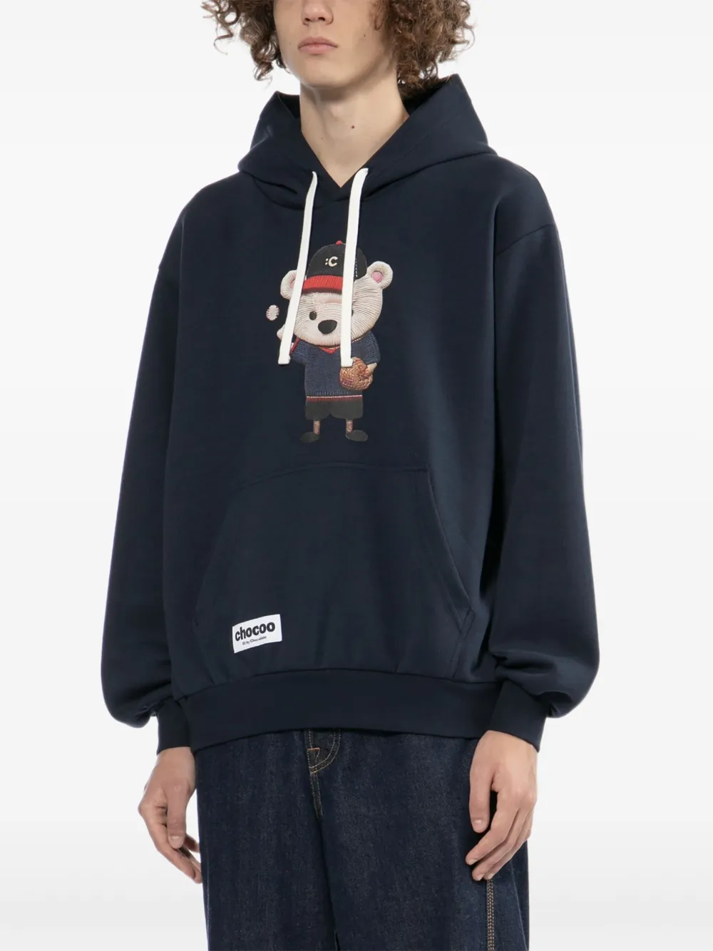 CHOCOOLATE Hoodie met berenprint Blauw