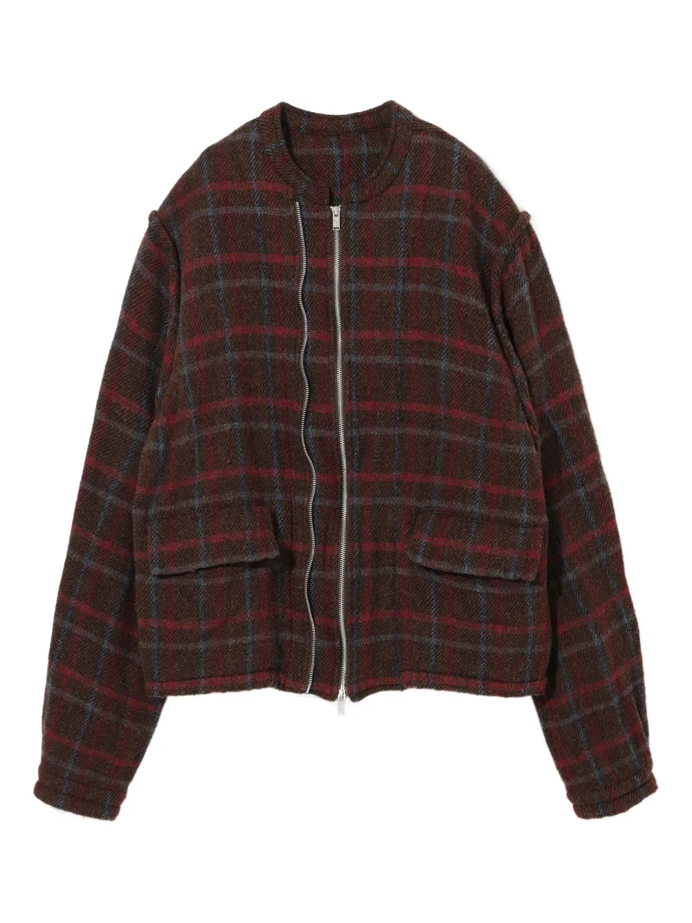 Undercover checked zip-up jacket - ブラウン Undercover checked zip-up jacket - ブラウン