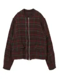 Undercover checked zip-up jacket - Brown