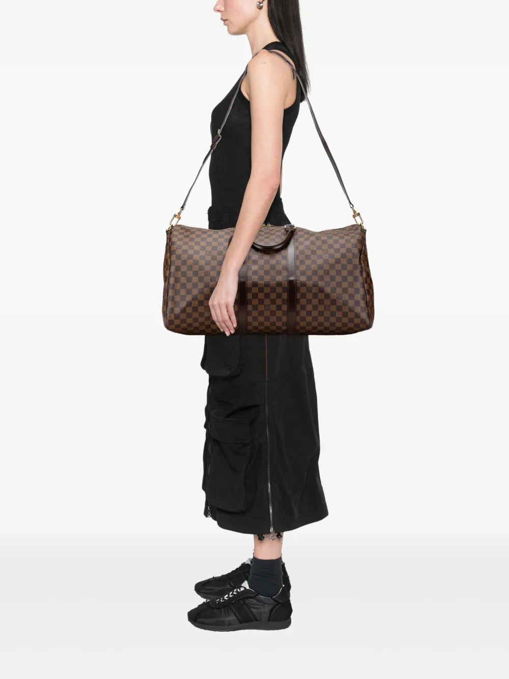 Louis Vuitton Pre-Owned 2006 Damier Ebene Keepall Bandouliere 55 travel bag | Pre-Owned | Image 2