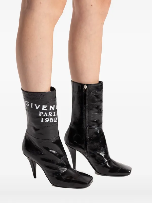 Givenchy Sliced Square Givenchy Tape Ankle Boots In Leather