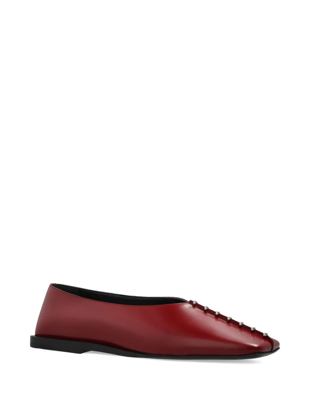 Jil Sander Ballerina's met studs Rood