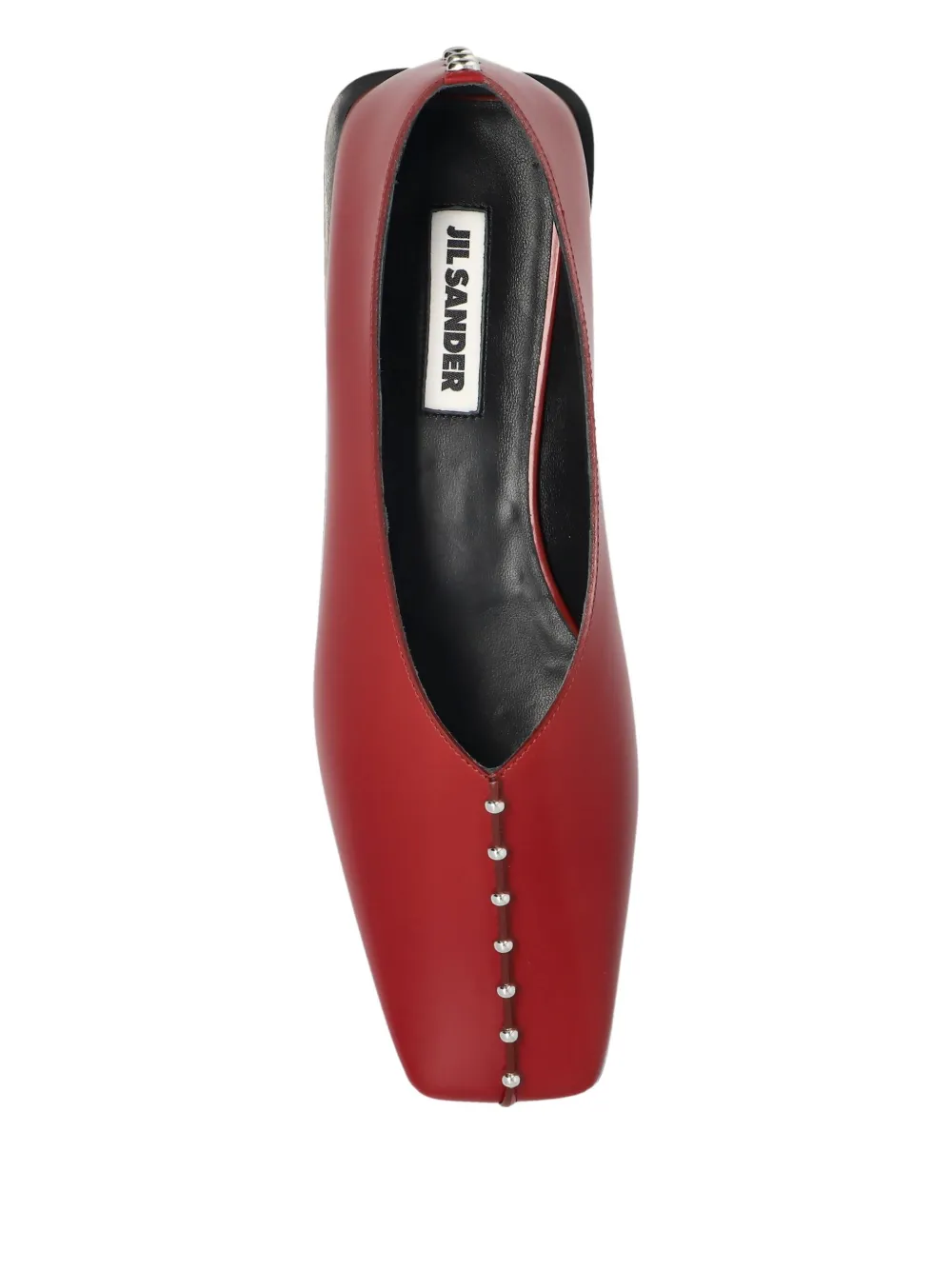 Jil Sander Ballerina's met studs Rood