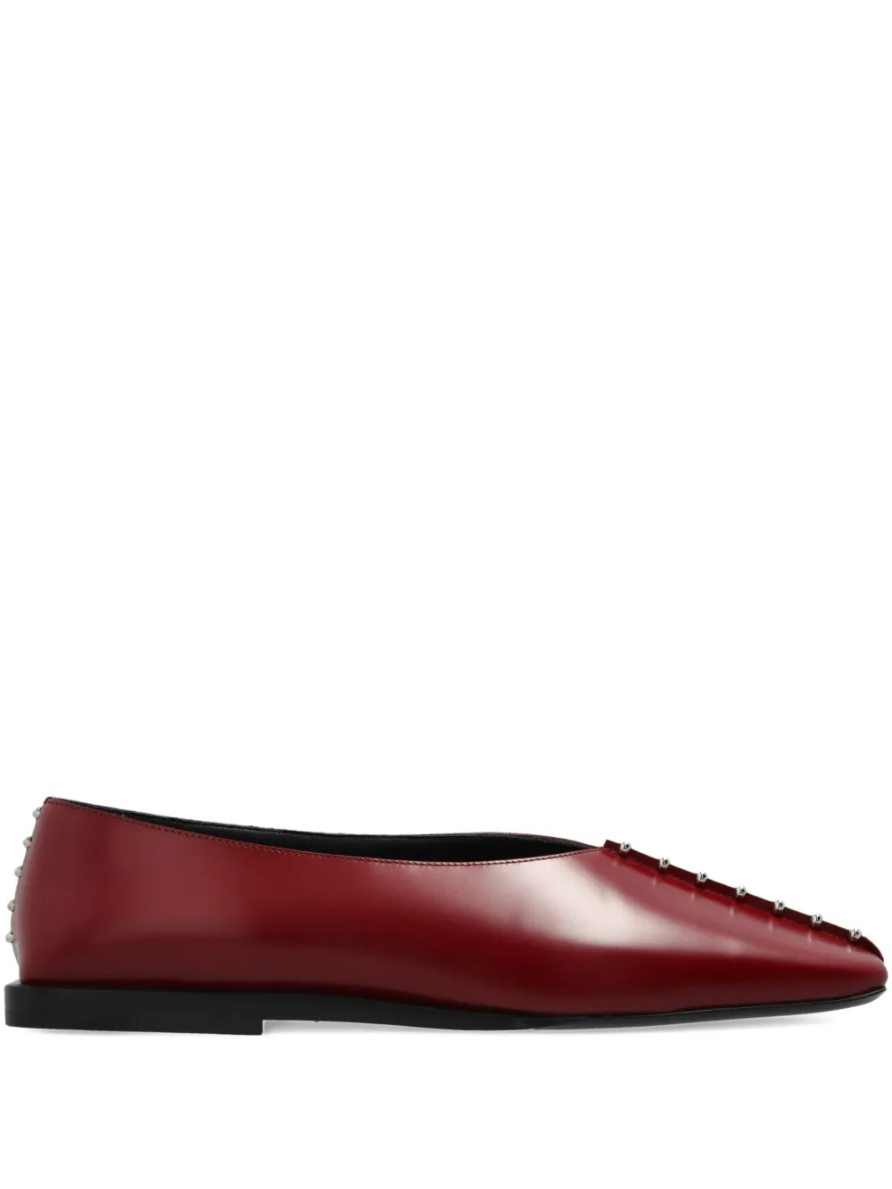 Jil Sander Ballerina's met studs Rood