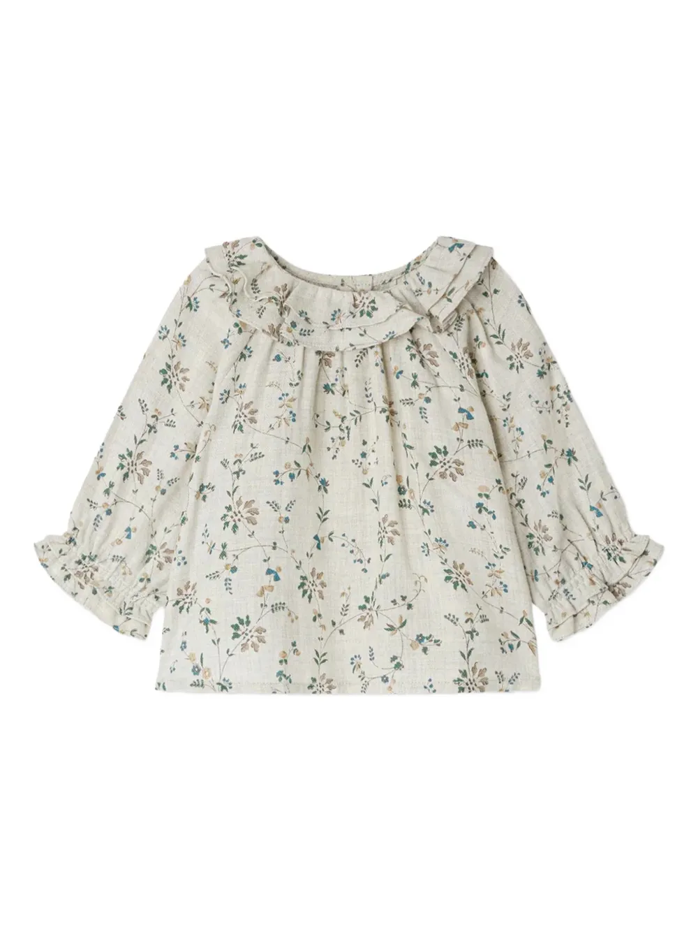 Bonpoint Floral-print Blouse In Gray