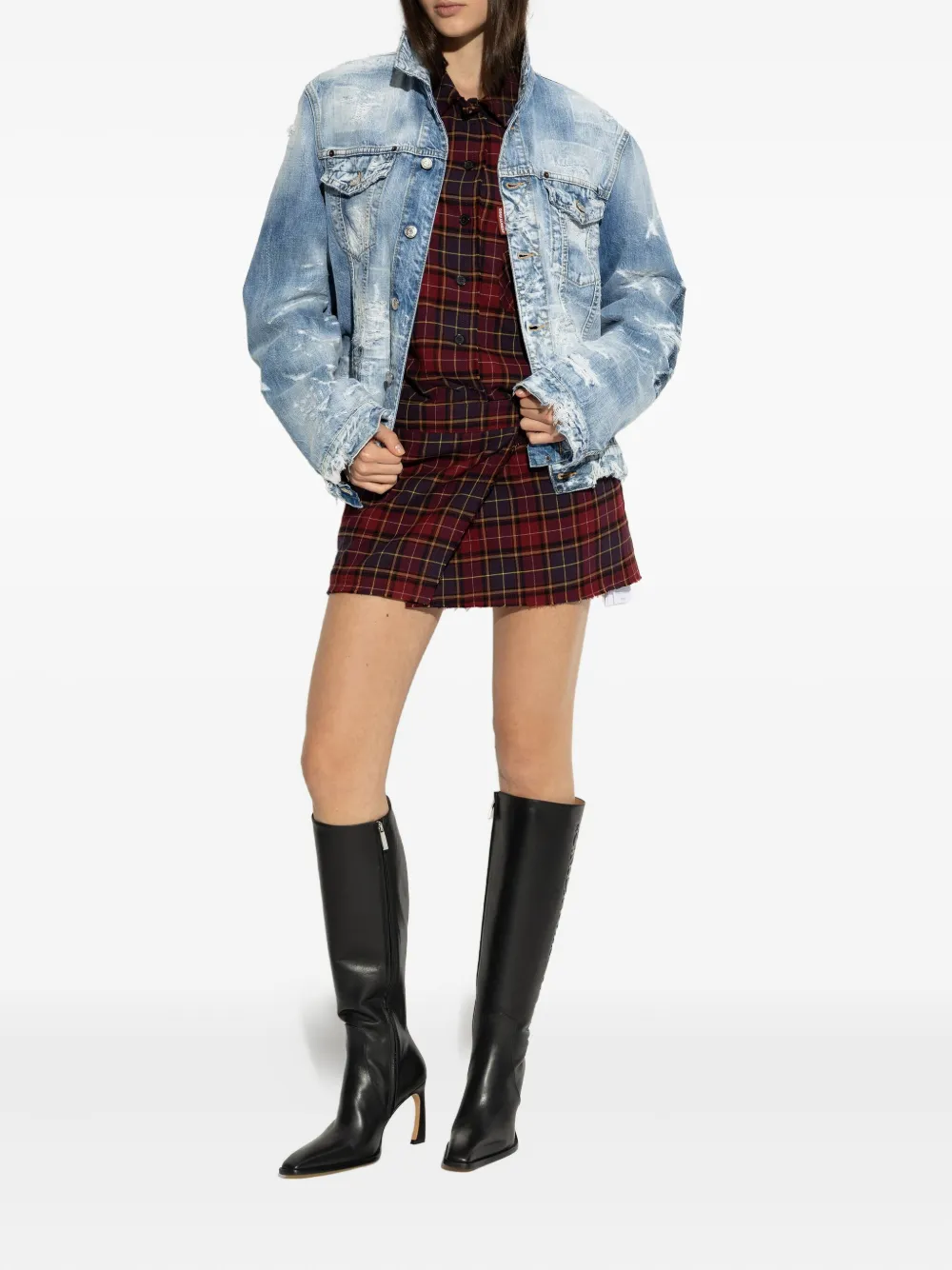 Off-White embossed heeled boots Zwart