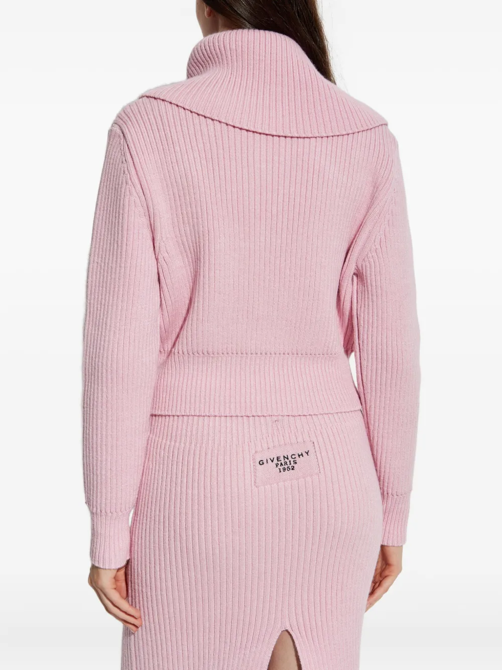 Givenchy Ribbed-knit Cardigan In Pink